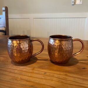 Hammered Copper Mug Set of 2